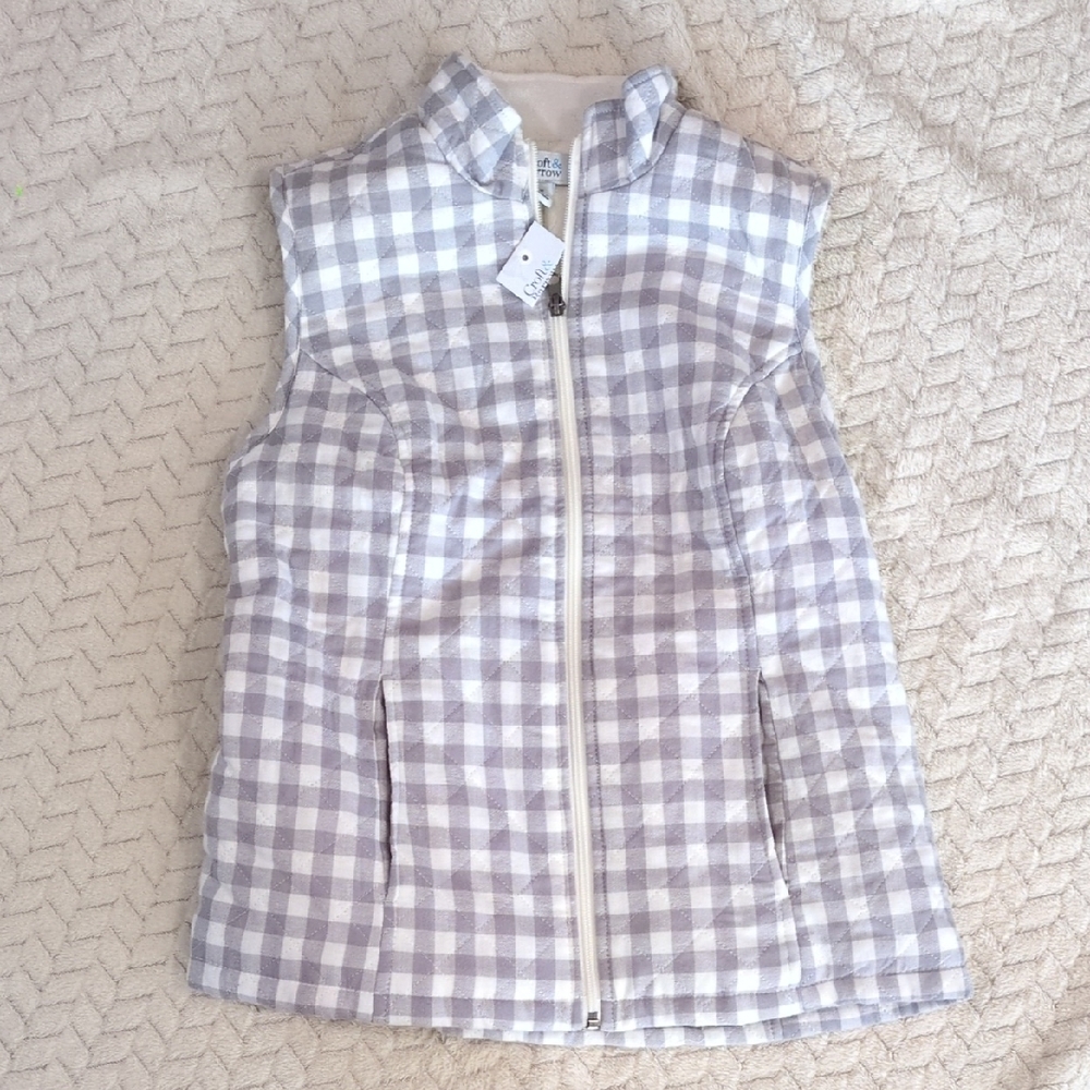 Gray and White Checkered Vest